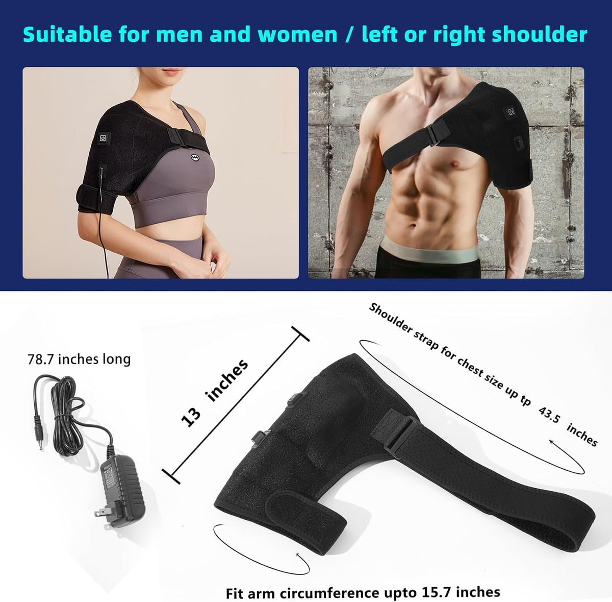 Shoulder Heating Pads for Pain Relief - Jade Stone Heated Shoulder Wrap with 3 Temperature Settings, Ideal for Rotator Cuff, Shoulder Soreness Relief at Home,Office
