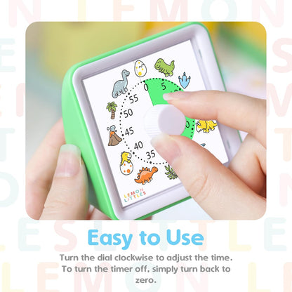 Visual Timer for Kids, Toddler, Autism, ADHD & Preschool Classroom - Animal Silent Countdown Timers - 60 Minute Productivity & Time Management Clock (Dinosaur)
