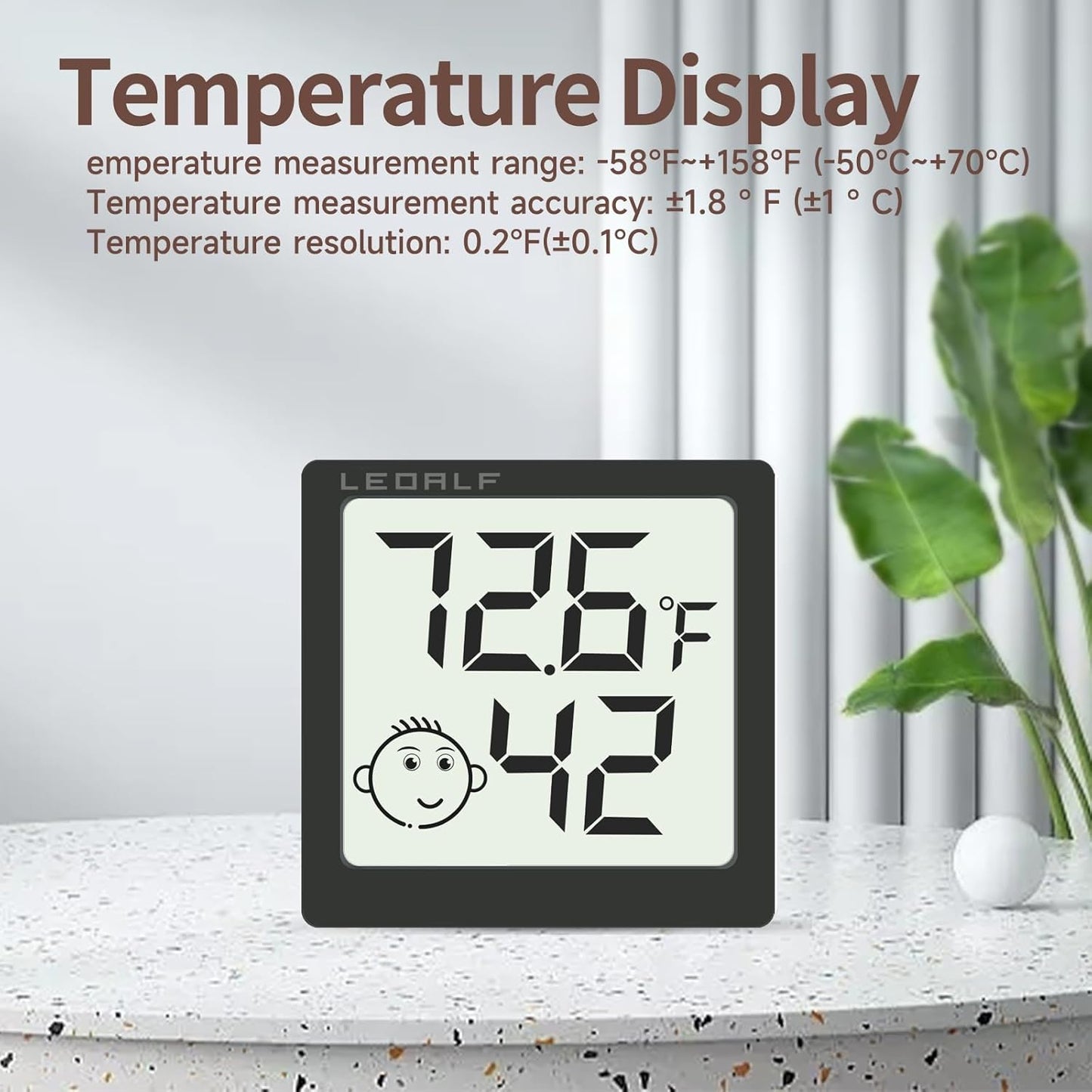 Mini Humidity Meter Hygrometer 6 Pack Room Thermometer Indoor Digital Temperature and Humidity Monitor (Black)