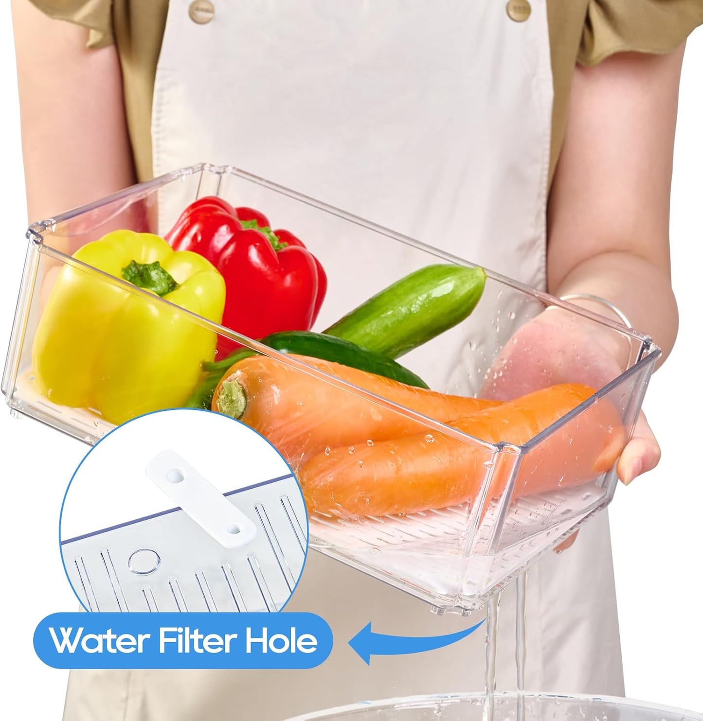 JollyPack Fridge Organizers, Refrigerator Organizer Bins with Lids, 14 Pack | BPA Free, Stackable Fruit Storage Containers, Great for Fridge, Vegetables, Food and Drinks