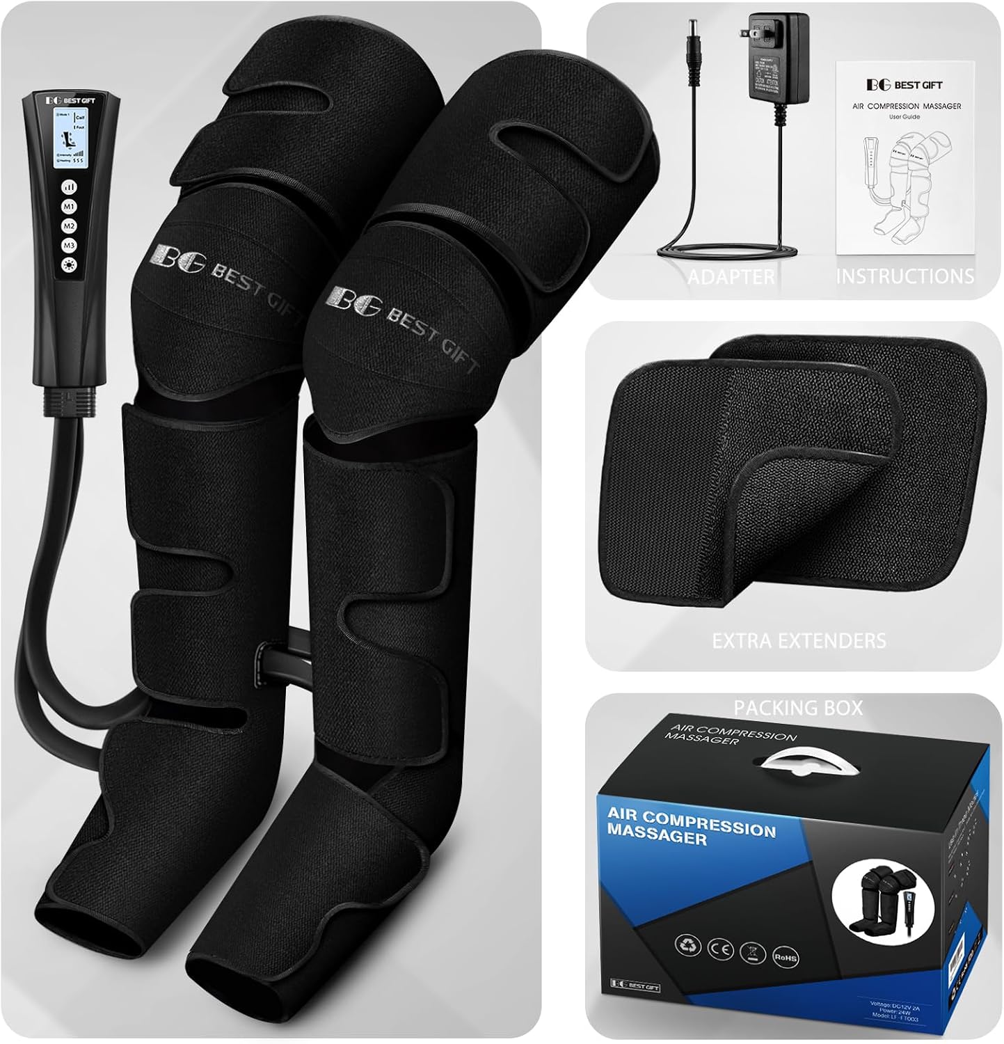Fathers Day Dad Gifts for Husband, Men, Mom, Wife, Women, Her Him, Mothers Day, Christmas, Valentines Day Air Compression Massager with Heat for Comprehensive Leg and Foot Therapy, Helpful for Relax