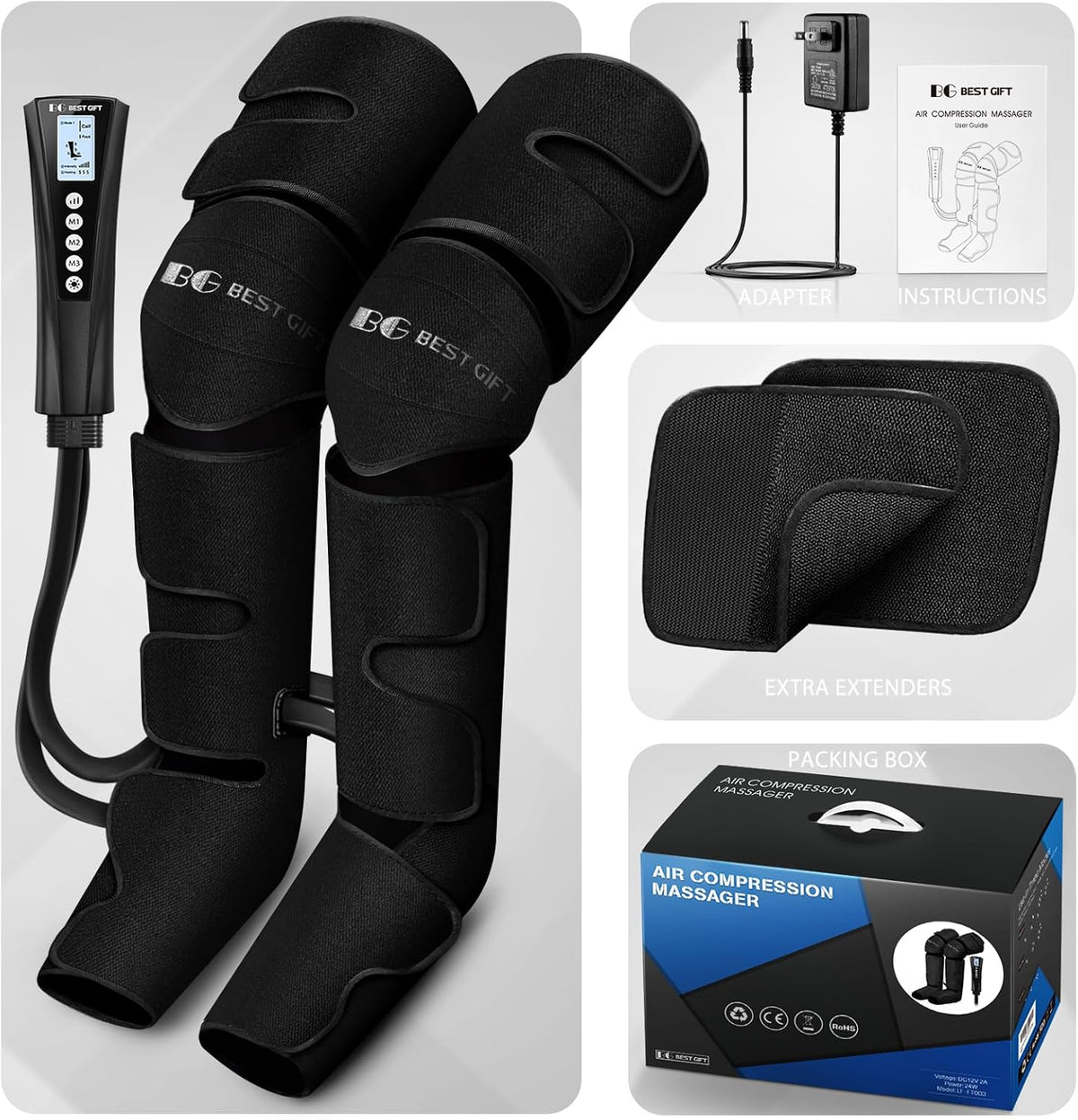 Fathers Day Dad Gifts for Husband, Men, Mom, Wife, Women, Her Him, Mothers Day, Christmas, Valentines Day Air Compression Massager with Heat for Comprehensive Leg and Foot Therapy, Helpful for Relax