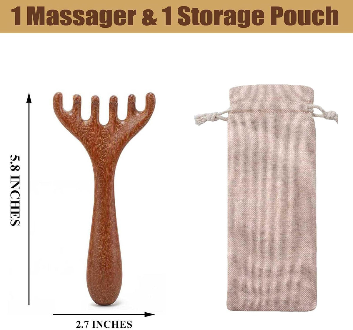 Head Massager Scalp, Wooden Scalp Massager, Foot Massage Tool