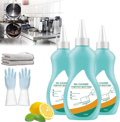 Magic Gel Cleaner for Pots and Pans, Professional Gel Cleaner for Pot Bottom, Black Pot Bottom Cleaning Gel, Bottom of the Pot Black Scale Cleaner, Gel Cleaner for Cookware Bottom (2Pcs)