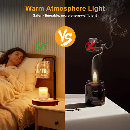 Candle Warmer Lamp with Timer & Dimmer, Birthday Gifts for Women Mom, 4-Level Dimmable Flower Heat Lamp for Jar Candles, Adjustable Height, House Warming Gifts, Home Decor (Purple
