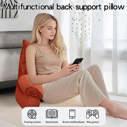 Reading Pillow for Bed with Arms, Back Support, Memory Foam（Grey Black） | Reading Pillow for Bed with High Arm Rests, Back Support Pillow for Sitting Up, Shredded Memory Foam for Reading, TV & Gaming