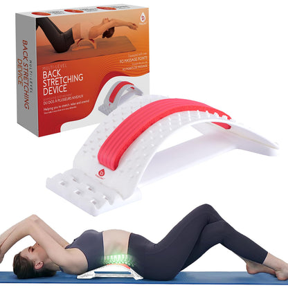 Pursonic Premium Back Stretcher for Pain Relief and Posture Correction - Adjustable Design with Cushioned Foam Padding – Personalized Spinal Alignment for Office Chair, Sofa, or Floor Use - Durable (WHITE)