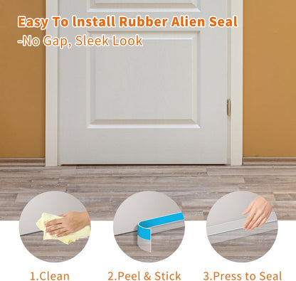 T-Shaped Rubber Weather Stripping Door Seal Extra Thick 2mm, 2 in x 20 Ft Heavy-Duty Alien Draft Seal Insulation Tape for Doors, Windows and Glass Shower Sweep Gaps(Clear)