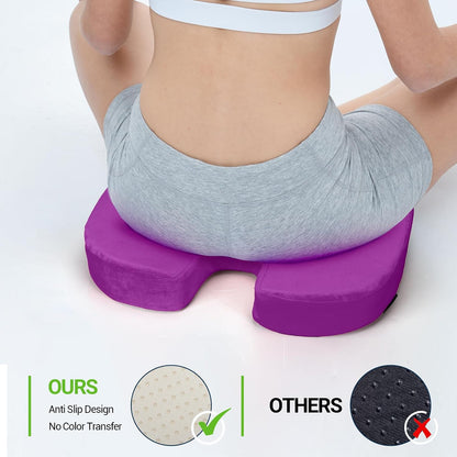 Season Guard Gel Memory Foam Seat Cushion for Tailbone Pain Relief, Black