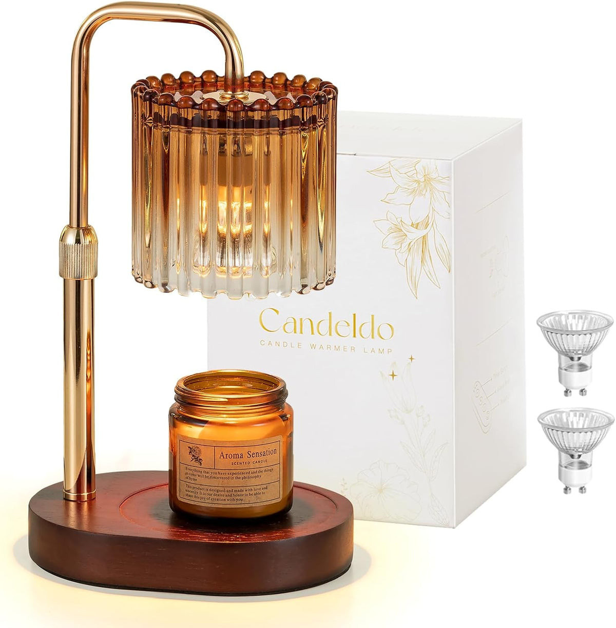 Candeldo Candle Warmer Lamp with Timer: Black Wax Melt Warmer
