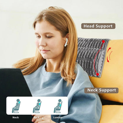 Headrest and Support Pillow,Recliner Pillow for Neck, Head, or Foot for Office or Massage Chairs, Neck Pain Relief and Cervical Support. Nonslip, Zipped Cover.(Cream, 5.5" Wx13 Lx3 H)