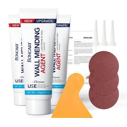 Drywall Repair Kit, 2-Pack Wall Mending Agent, Wall Spackle with Tools | Includes Scraper and Sandpaper. For Wall Surface Hole Fill, Quick And Easy Solution.
