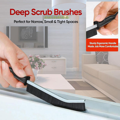 Crevice Cleaning Brush Set, Hard Bristle Gap Scrubber Tools for Bathroom Grout, Window Tracks & Shower Doors, Deep Cleaning Home Essentials & Practical Housewarming Gifts 12-Pack