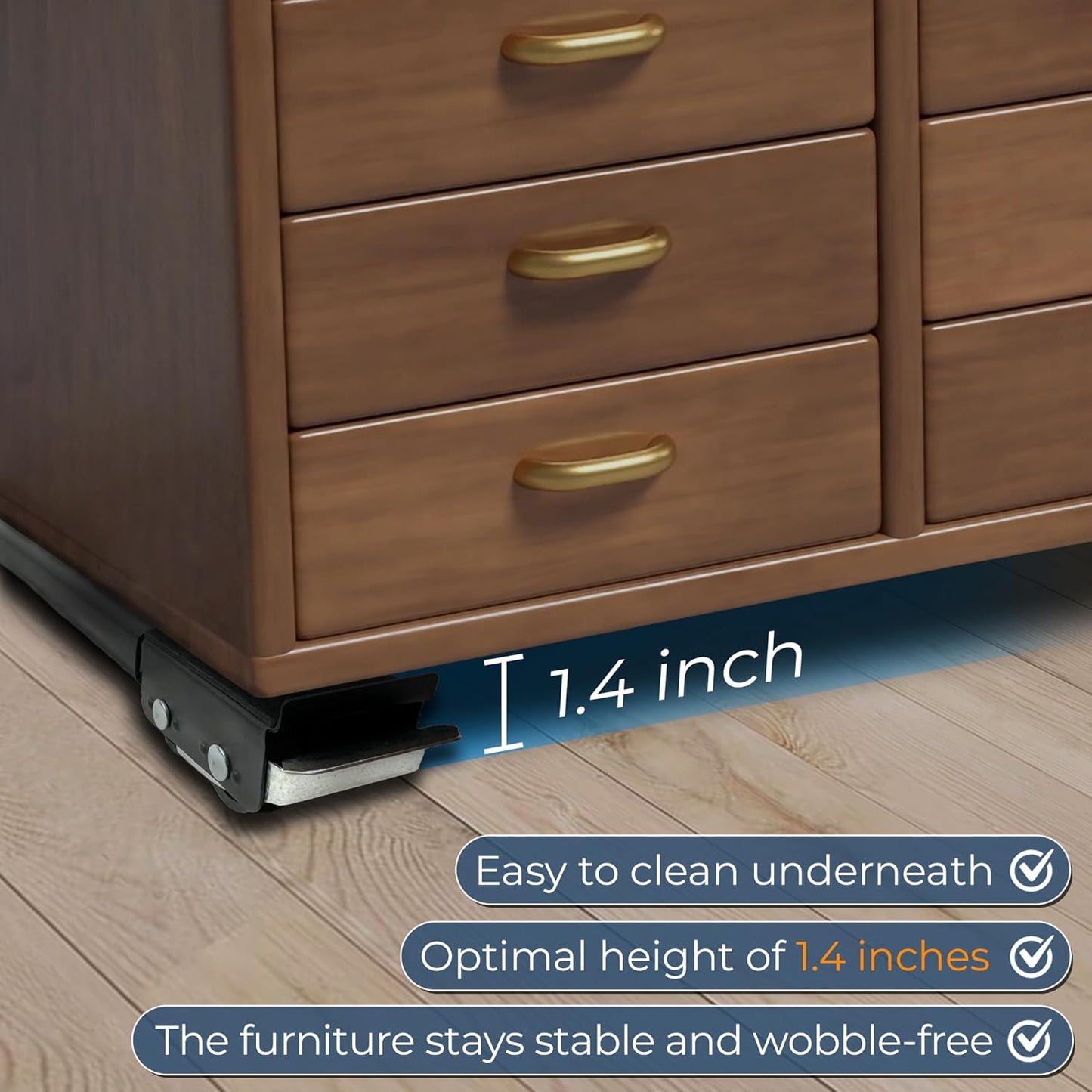 Heavy Duty Appliance Rollers and Furniture Movers with Complimentary Lifter Tool - Adjustable Expandable Base, Solid Wheels for Washers, Dryers, Refrigerators & Heavy Furniture - 1100 lb Capacity