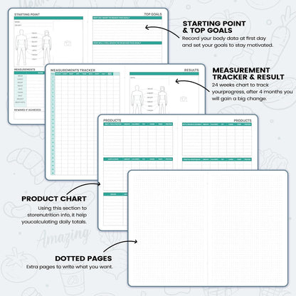 Food Journal - Journal for Women Weight Loss, 5.8" x 8.3
