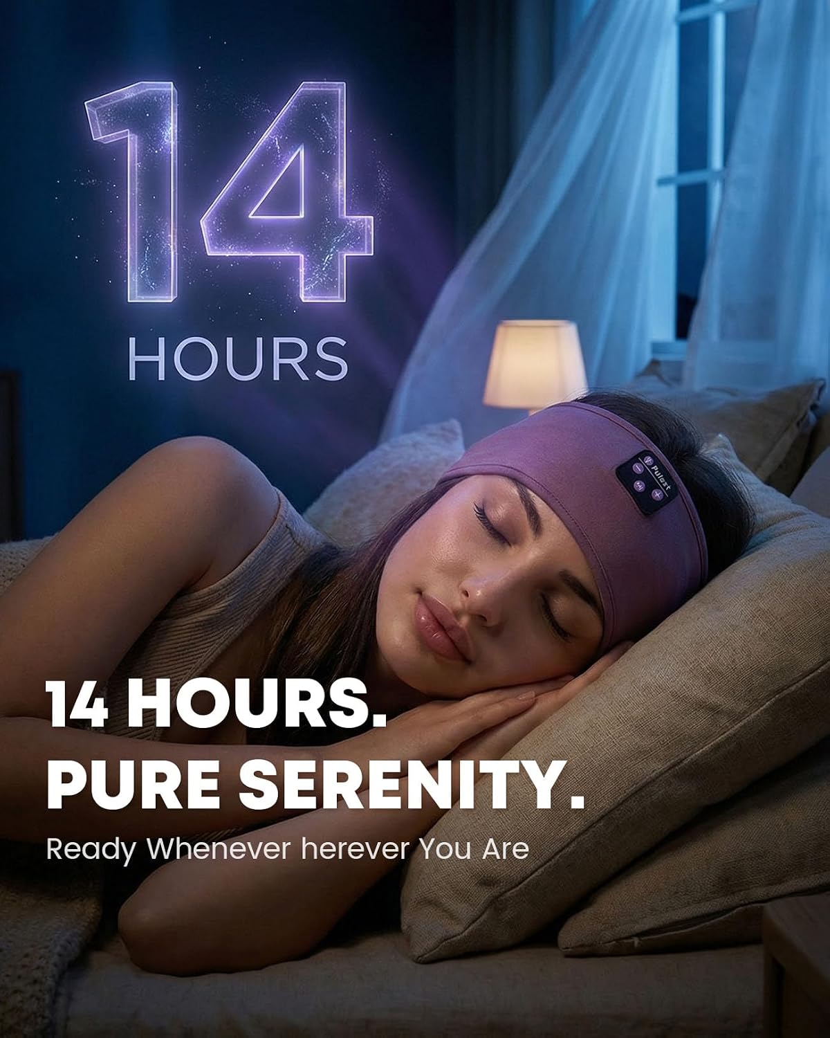 Sleep Headphones Bluetooth 5.4 Headband, Wireless Sleep Headphones with Ultra-Thin HD Stereo Speakers for Side Sleepers, Sweatproof Sports Headband for Workout Yoga Running Cool Gadget Unique Gifts
