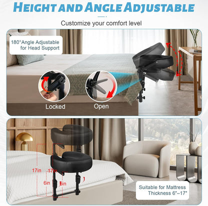 Massage Headrest for Bed, Head Holder & Face Cradle with Face Down Pillow