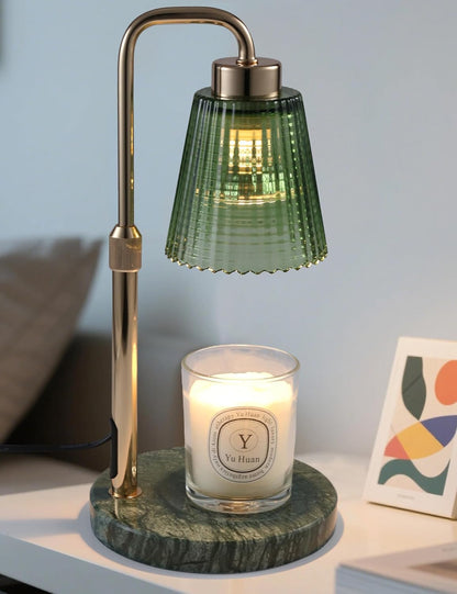 Gray Candle Warmer Lamp with 24h Cycle Timer, Dimmable Wax Melt Warmer | 24h Cycle Timer Dimmable Wax Melt Warmer with 2 Bulbs, Fall Decor for Home Living Room Halloween Decorations Gifts for Mom