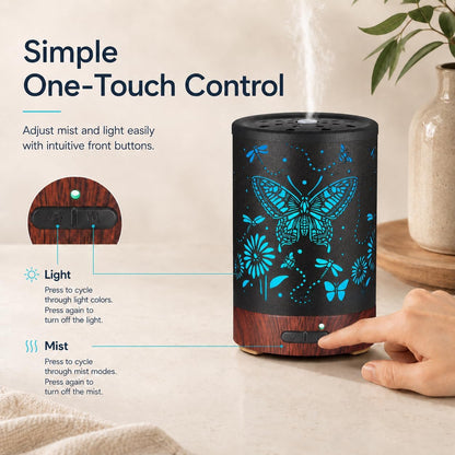 Tree Essential Oils Diffuser for Home 150ML Aromatherapy Diffuser | Birthday Gifts for Women mom,Metal Cool Mist Humidifier with 7 Colors Lights Waterless Auto Off Air Diffusers