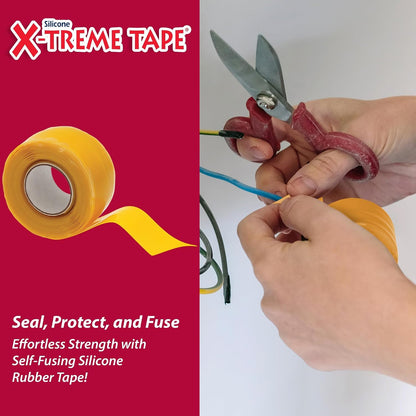 X-Treme Tape Self Fusing Silicone Tape - 1" x 10 Ft Roll - White | Heavy Duty Rubber Electrical Tape, Waterproof, For Automotive, Hose, Pipe, Outdoor & Emergency Repairs, Insulating, Flexible