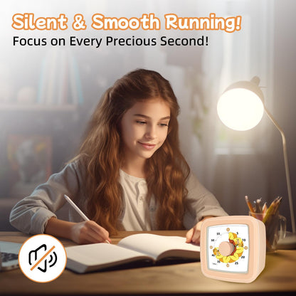 Kids Visual Timer 60 Minute – Countdown Clock for Homework, Kitchen Timer for Cooking, Silent Mini Timer with Cute Mermaid Shell Pattern, Gift Timers for Kids Focus & Daily Routines, Purple