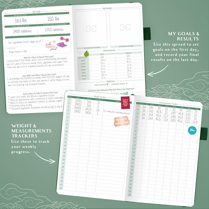 Legend Food Journal, Weight Loss & Meal Tracking Diary 5.8x8.3 Hot Pink