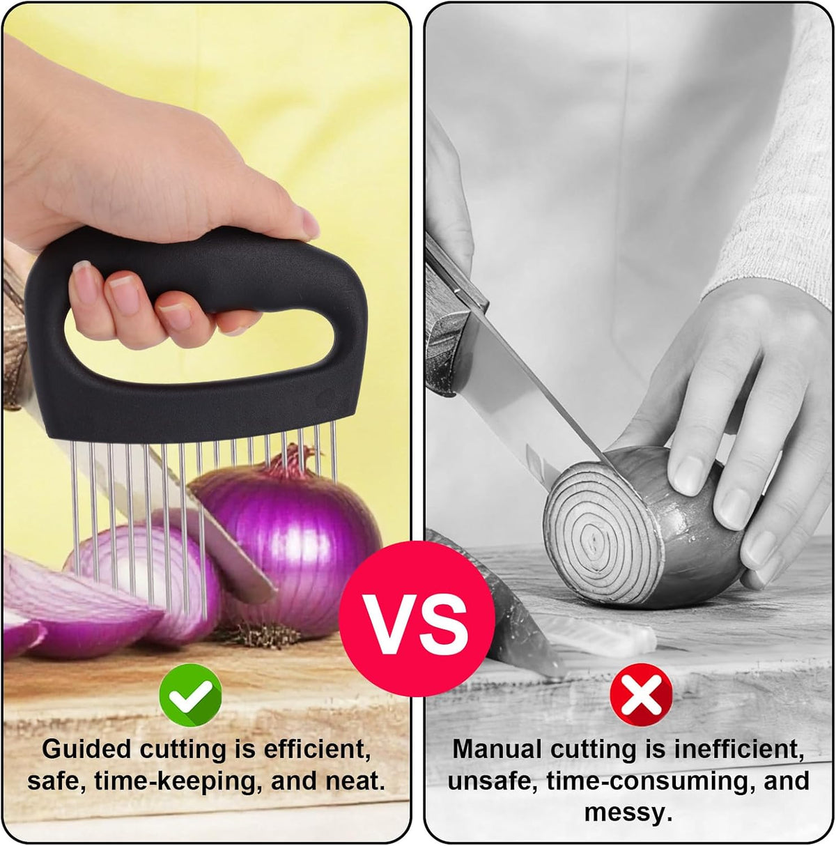 2pcs Onion Holder for Slicing, Extra-Large Onion Slicer Tool Kit with 16 Long Needles & 10 Long Needles Vegetable Chopper Cutter Kitchen Appliance Gadget Utensils for Tomatoes Potatoes Meat Tenderizer