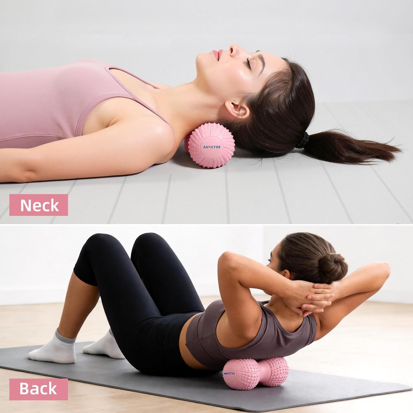 8 Inch Large Peanut Massage Ball Roller for Large Muscle Groups, Deep Tissue Double Massage Ball for Neck,Back,Leg,Low Back,Peanut Myofascia Release Ball for Muscle Knots&Physical Therapy