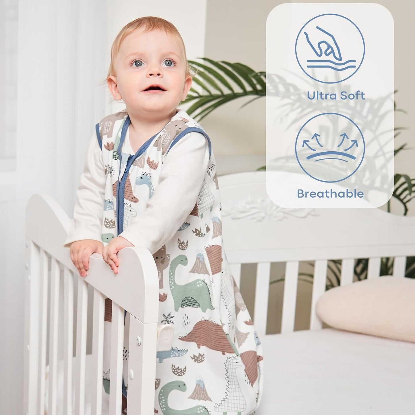 Yoofoss Baby Sleep Sack 0-6 Months Wearable Blanket for Babies 100% Organic Cotton 2-Way Zipper TOG 0.5 Toddler Sleeping Sack 3 Pack, Sleep Sacks