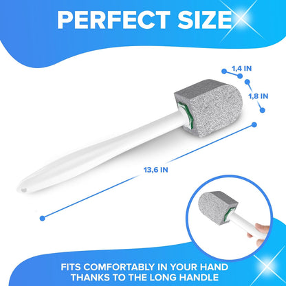 DISIWENE Pumice Cleaning Stone with Handle Toilet Bowl Cleaner Hard Water Ring Remover for Bath/Pool/Kitchen/Household Cleaning (4, 4 Pack with Handle)