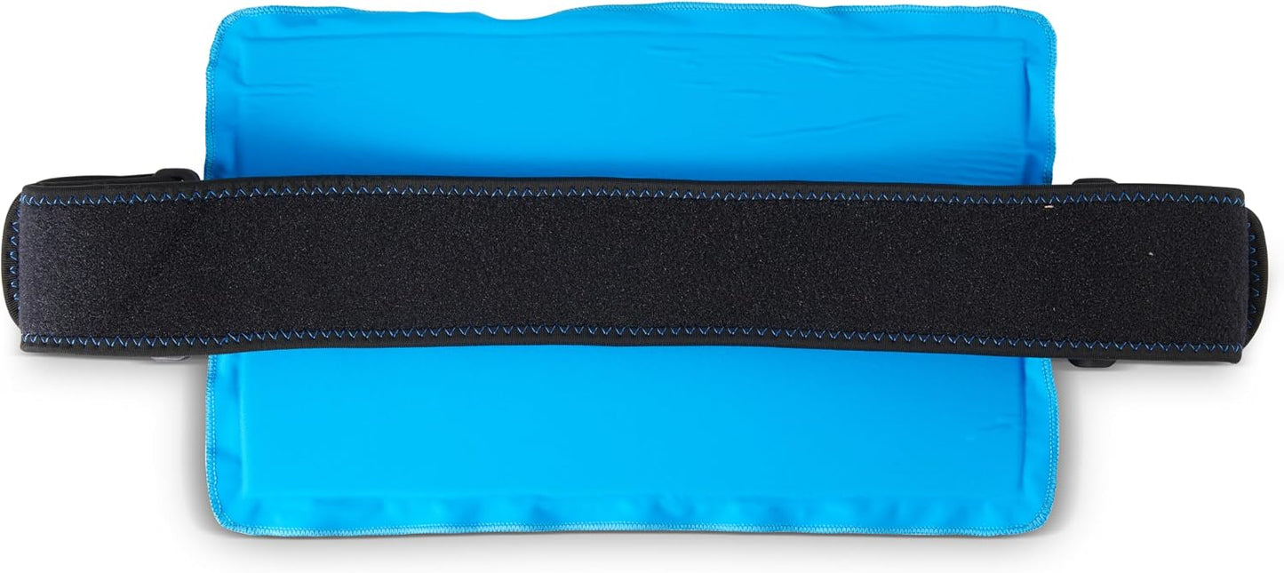 Premium Hot Cold Gel Bead Ice Pack by FOMI Care | Cool Compress for Lower Back, Shoulder, Knee, Bicep, Stomach | Coccyx, Sciatica, Tailbone Pain Relief | Flexible, Reusable Heating Pad | (Blue)