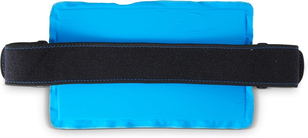 Premium Hot Cold Gel Bead Ice Pack by FOMI Care | Cool Compress for Lower Back, Shoulder, Knee, Bicep, Stomach | Coccyx, Sciatica, Tailbone Pain Relief | Flexible, Reusable Heating Pad | (Blue)