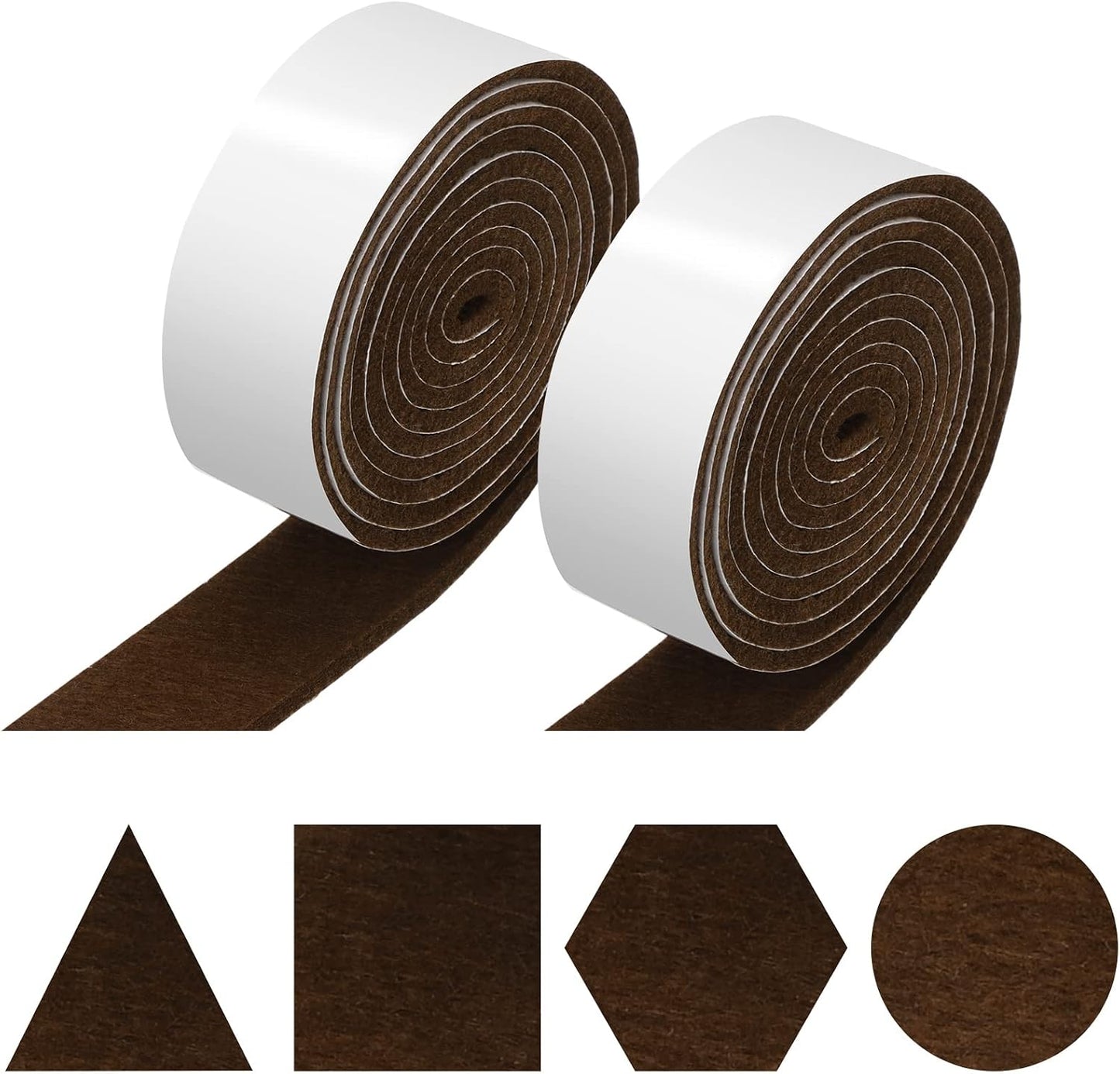 Shappy 2 Pcs Felt Strips with Adhesive Backing Felt Tape Roll Non Slip | 120 x 1 x 0.12 Inch,Linen,Self Adhesive,Cuttable Furniture Pads,for Protecting,Hardwood,Floors,Chairs,Wall