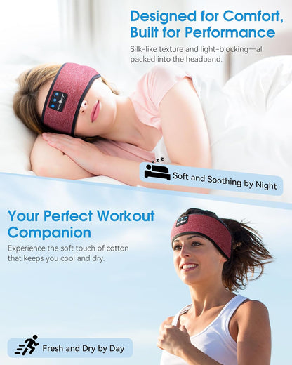 MUSICOZY Sleep Headphones Bluetooth Headband Headphones for Side Sleepers | Sleeping Headbands Wireless Sports Earphones Sweat Resistant Earbuds for Workout Running Cool Gadgets Unique Gifts for Women
