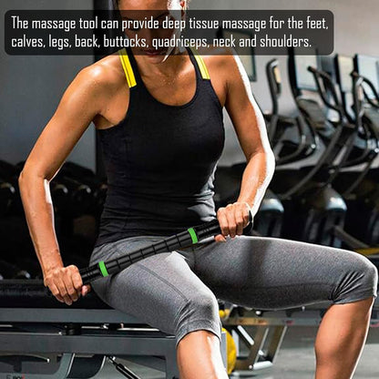 iGreely Premium Muscle Roller the Ultimate Massage Roller Stick 17 Inches Recommended By Physical Therapists Promotes Recovery Fast Relief for Cramps Soreness Tight Muscles-White