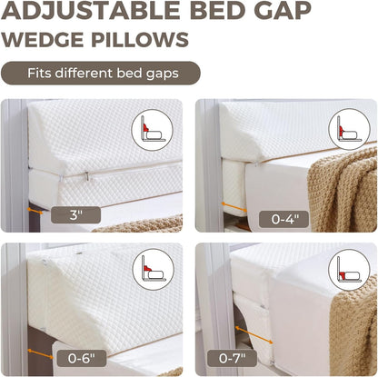 Bed Wedge Gap Filler Queen Size, Wedge Pillow for Headboard Gap, 60×10×6 in