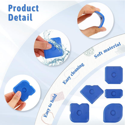 10 PCS Silicone Caulking Tool Set, Sealant Finishing Tool, Caulk Remover Tool, Portable Sealant Scraper, Reuse Grout Scraper for Kitchen Bathroom Floor Window Sealant Sealing Sink (Blue)