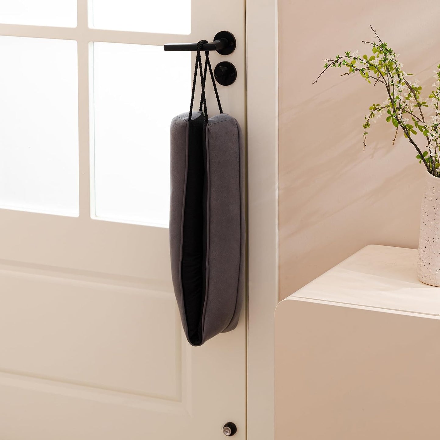 Door Draft Stopper, Removable Washable Cover, 38", Gray | Weighted Gap Filler, Blocks Hot and Cold Air, All-Season Seal, Easy Install, Noise & Wind Blocker, Home Essentials