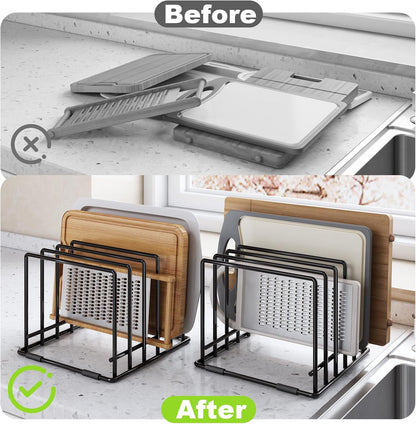 2-pack 5-slot baking storage scratch-resistant cookie tray organizer with anti-slip frame for kitchen cabinet - portable and dust-resistant