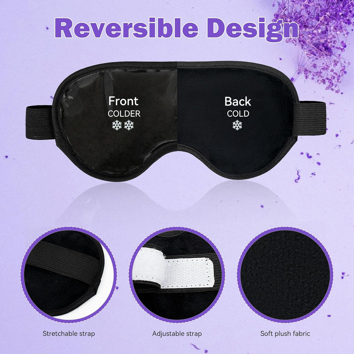 LEOSTEP 4 PCS Cooling Eye Mask Set - Ice Face Mask with Camellia Essential Oil, Cold Eye Compress and Reusable Gel Pads for Eyes Puffiness, Migraine Headache, Dark Circles, Dry Eyes