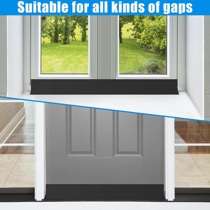 Draft Seal Tape for Doors and Windows 2 in x 20 Ft Silicone Weather Stripping Extra Thick 2mm Door Seal Strip with Strong Adhesive Draft Insulation Stopper Side Seal - Clear