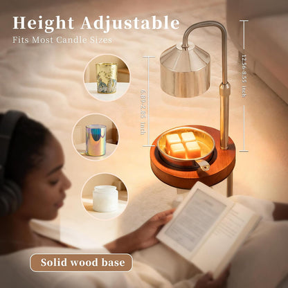 MOAFINA White Candle Warmer Lamp with Timer,Height Adjustable Dimmable