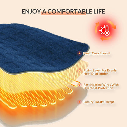 HOMLYNS Heated Throw Blanket, 5 Heat Settings, 3 Hours Timer, Grey