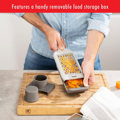 ZWILLING Z-Cut Multifunctional Grater, Mandoline, Faster Grating Technology, Zester, Rasp Grater, Slicer, Finger Guard, Grey