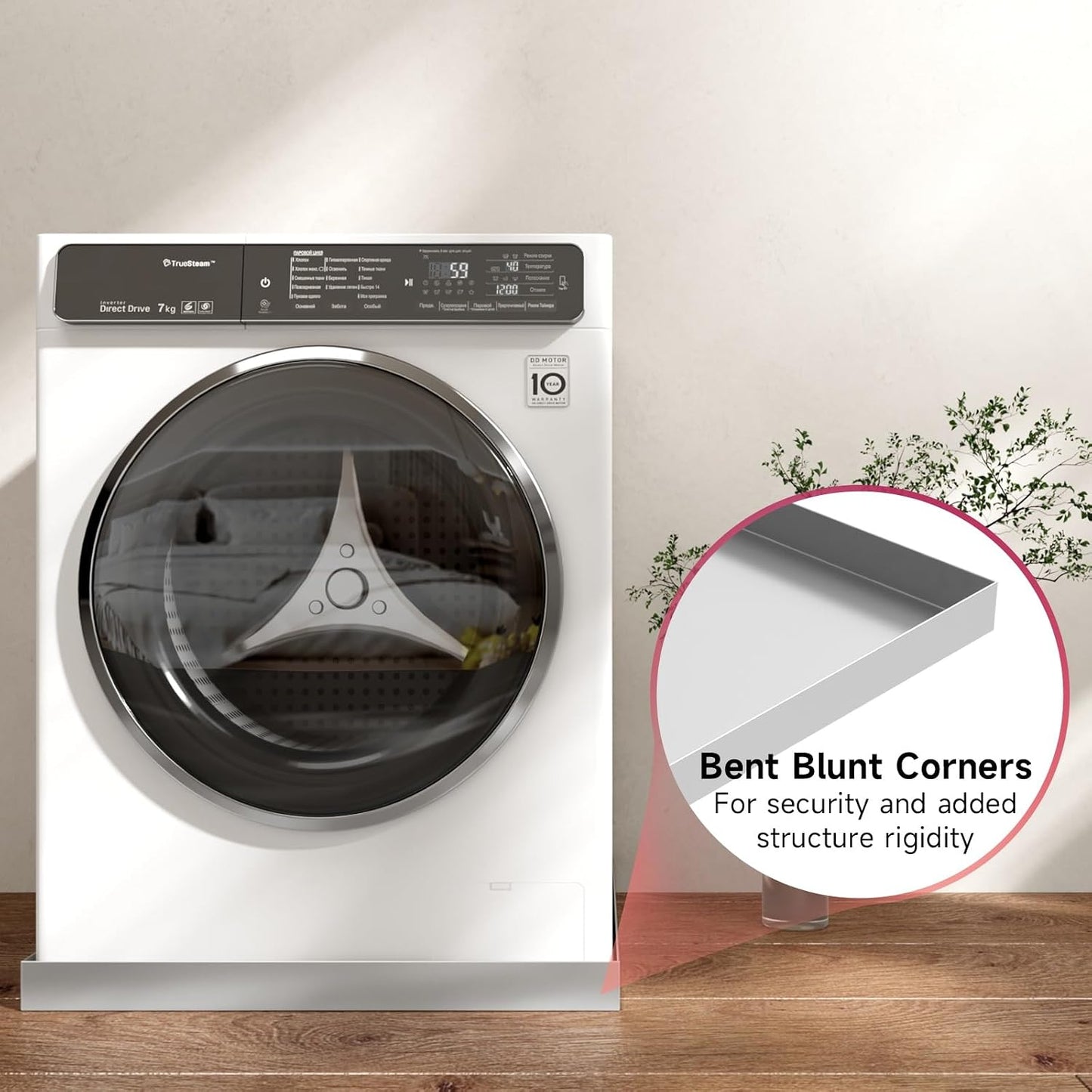 32 x 32 x 2.5 Inch 304 Stainless Steel Washing Machine Drain Pan | Heavy Duty Steel Compact Washer Drip Tray, Washing Machine Tray No Leak Protecting The Floor (No Hole)