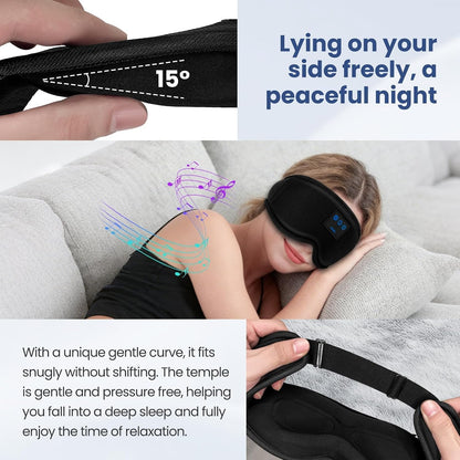Sleep Headphones, HILDCROA Sleep Mask with Bluetooth Headphones, Sleeping Earphones for Side Sleeper, Bluetooth Eye Mask for Sleeping, Meditation & Travel