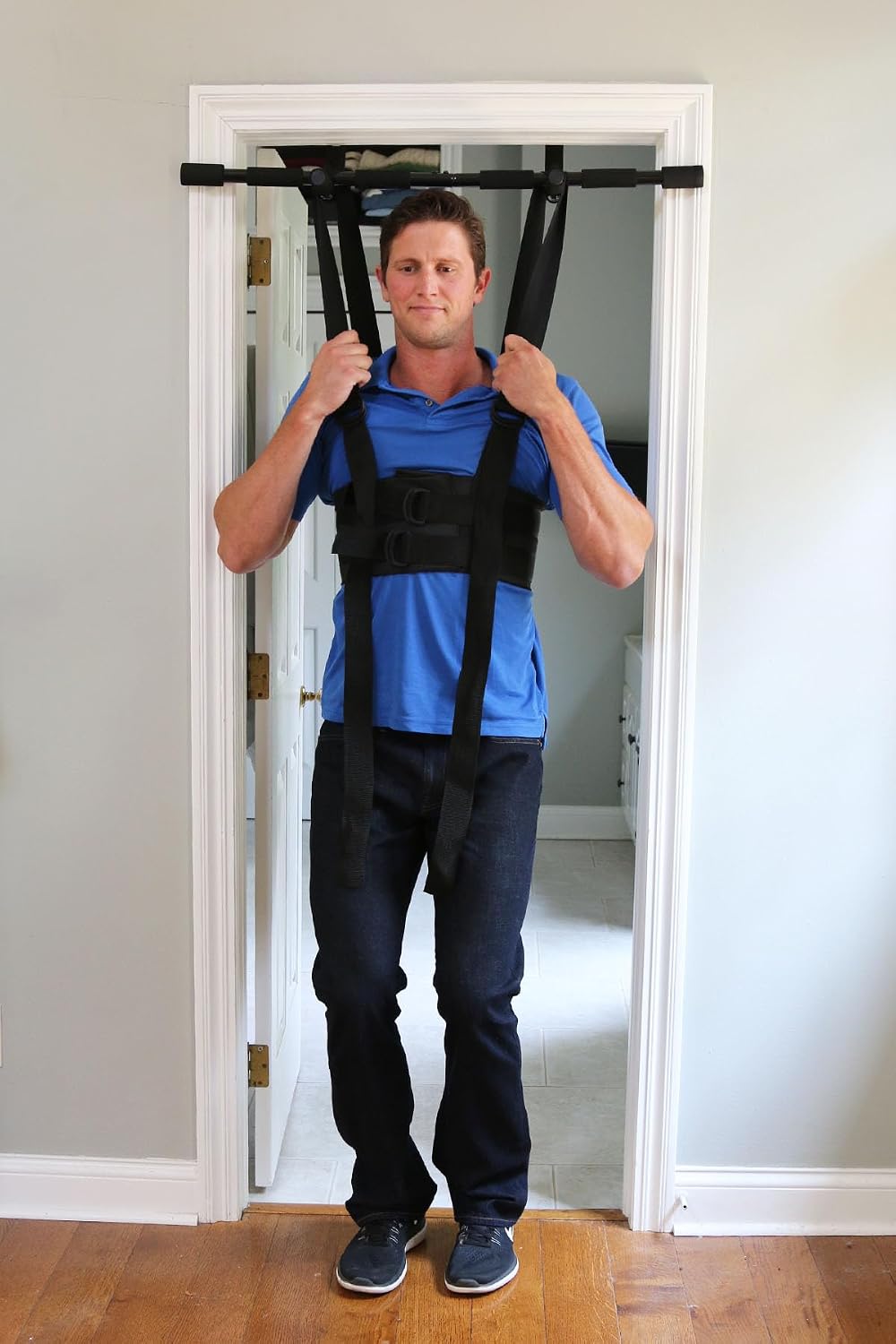 Sit and Decompress Back Stretcher 3 Minutes A Day Lumbar Traction Spinal Decompression - Inversion Table Alternative (Small Harness No Bar)