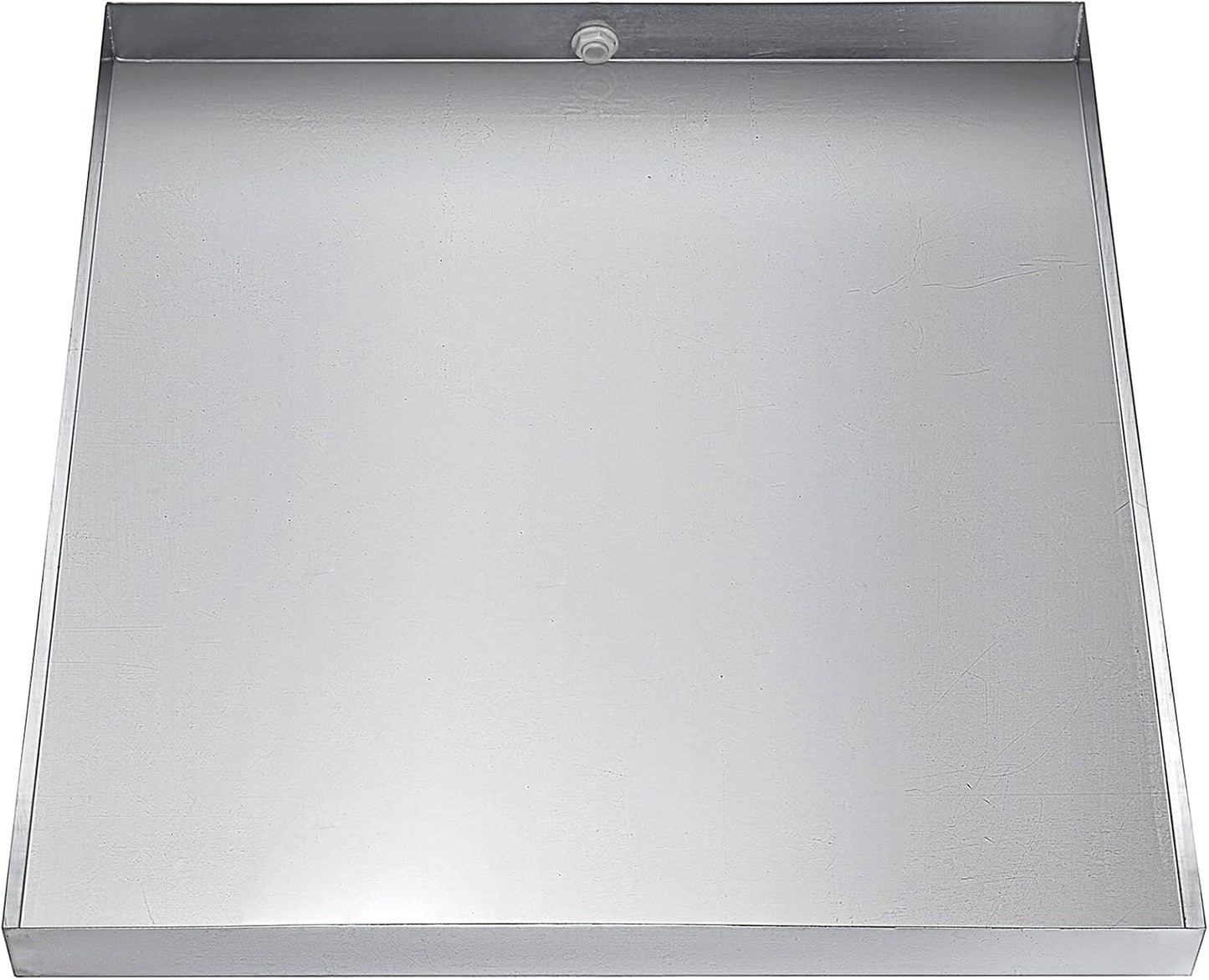 VEVOR 32 x 30 x 2.5 Inch Washing Machine Pan 18 GA Thickness 304 Stainless Steel Heavy Duty Compact Washer Drip Tray with Drain Hole & Hose Adapter