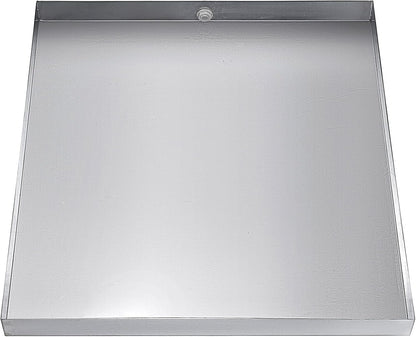 VEVOR 32 x 30 x 2.5 Inch Washing Machine Pan 18 GA Thickness 304 Stainless Steel Heavy Duty Compact Washer Drip Tray with Drain Hole & Hose Adapter