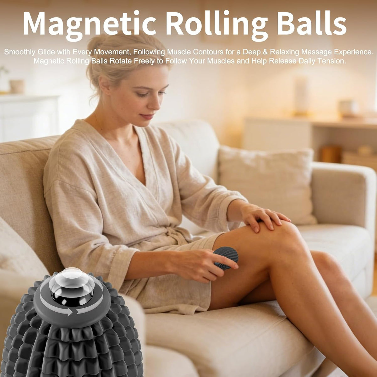 Vibrating Massage Ball for Plantar Fasciitis, Silicone Trigger Point, Myofascial Massage Ball, Deep Tissue Roller for Back, Shoulder, Foot, Muscle Recovery, Hip & Psoas Release Tool (Blue)